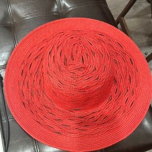 Elegant Red Women's Sun Hat